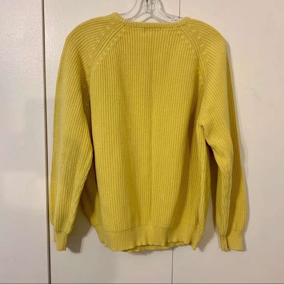 Lands End Comfy Yellow Sweater - Boyfriend Fit - Picture 2 of 8